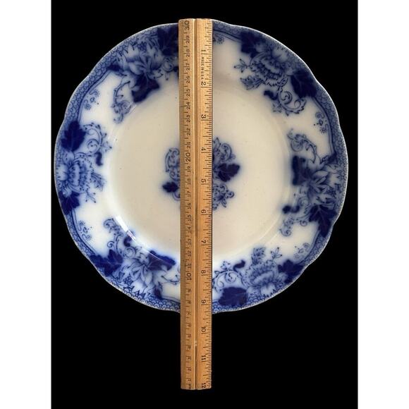 Vintage Flow Blue John Maddock & Sons- England Royal Fine Roseville Plate 9 7/8” - Picture 4 of 13